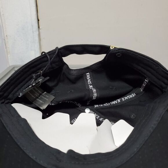 Versace Jeans Couture Mens Gold Logo Strap Back Baseball Hat Black / Gol… - Picture 10 of 14